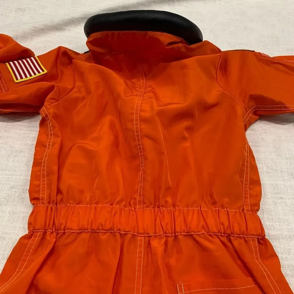 NASA Kids Orange Astronaut Costume Jumpsuit